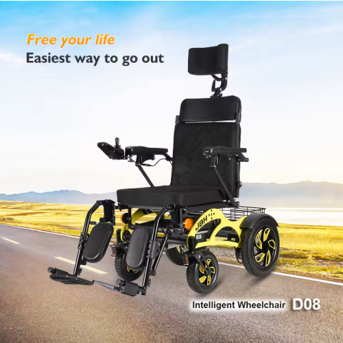 Aluminum Remote Control Lightweight Folding Portable Travel Ultra Light Electric Wheelchair for Adults