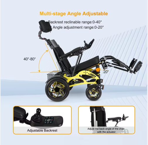 Aluminum Remote Control Lightweight Folding Portable Travel Ultra Light Electric Wheelchair for Adults