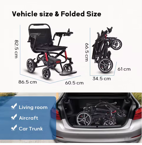 Lightweight Foldable Handicapped Electric Wheelchair Luxury Power Electric Wheelchair for Disabled