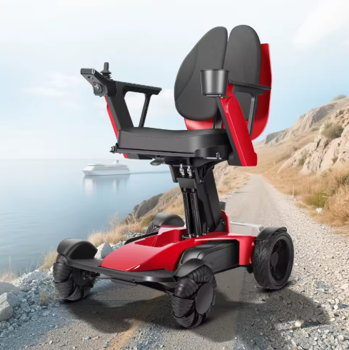 Climbing 8" Mecanum Front Wheels Lightweight Electric Wheelchair Travel Portable Foldable Wheelchair Scooter